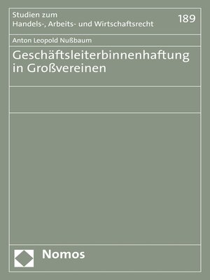 cover image of Geschäftsleiterbinnenhaftung in Großvereinen